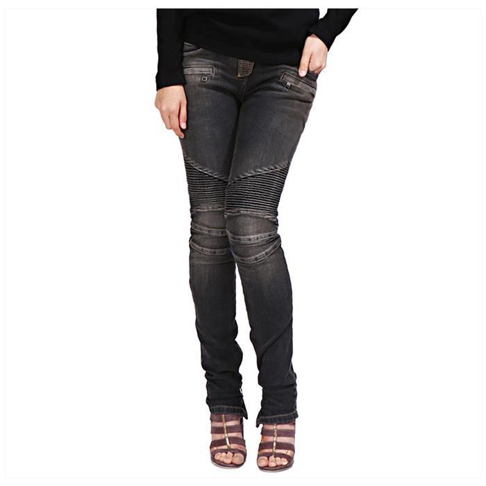 Balmain Women’s Washed Biker Denim Pants 5357 181N C0100