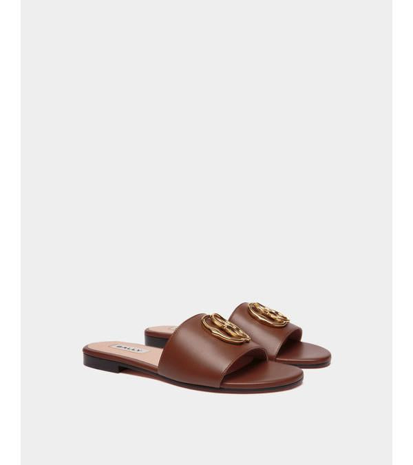 BALLY GHIS Leather Sandals Black WF103 HNA003 U808