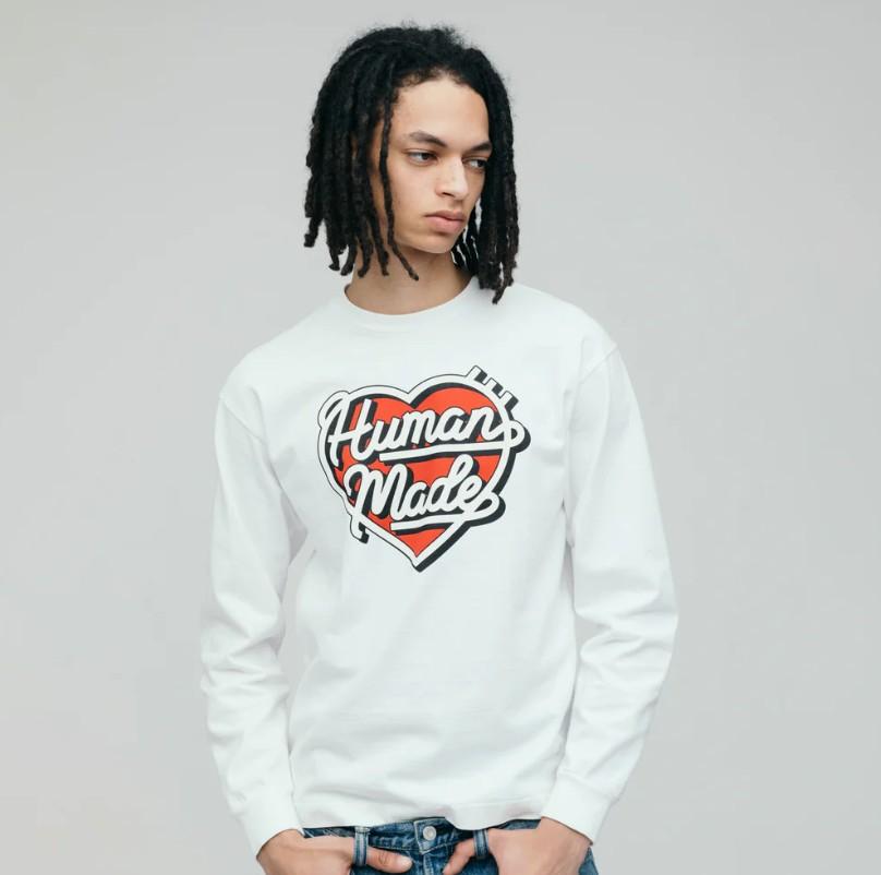 Humanmade Heart Graphic Long Sleeve T-Shirt White HM29 CS021