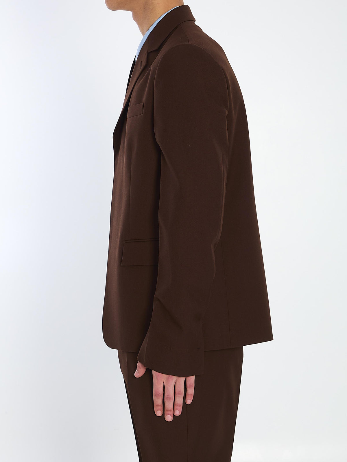 GUCCI Brown Wool Blend Single-Breasted Blazer Jacket for Men