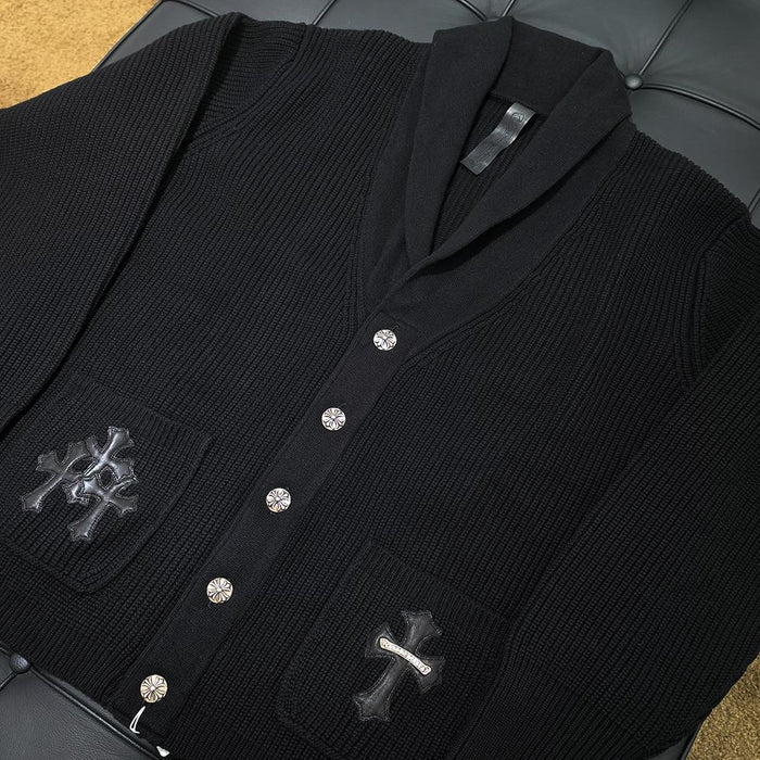 Chrome Hearts Black Cardigan with Dual Front Pockets