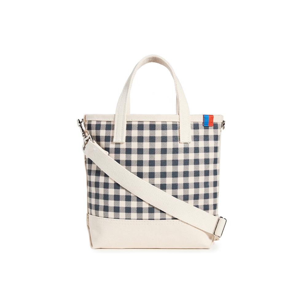 KULE Navy Check Tote Shoulder Bag BG79S4 NAVY