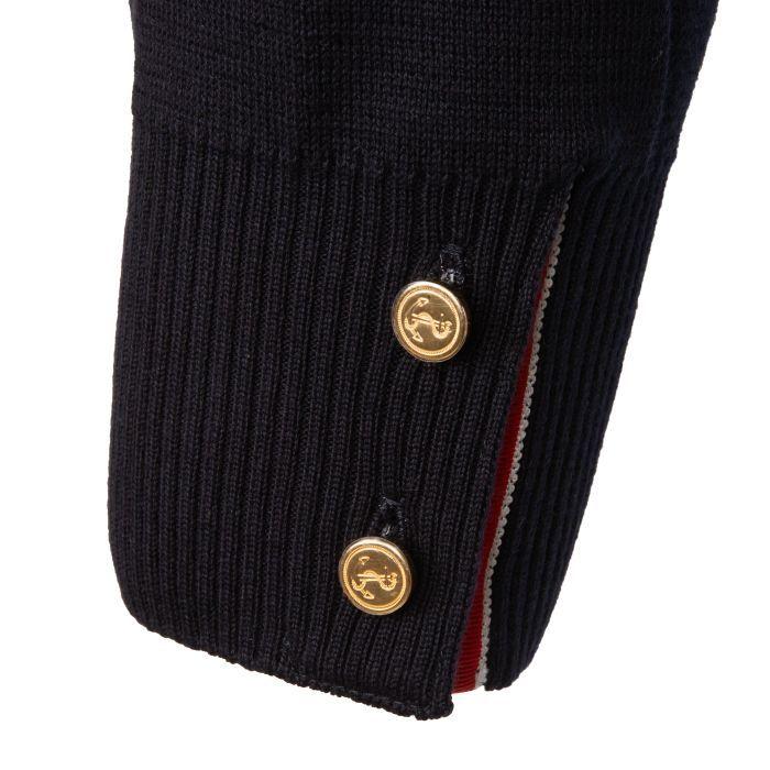 THOM BROWNE 4-Bar Milano Stitch Navy Men's Crewneck Knit Top