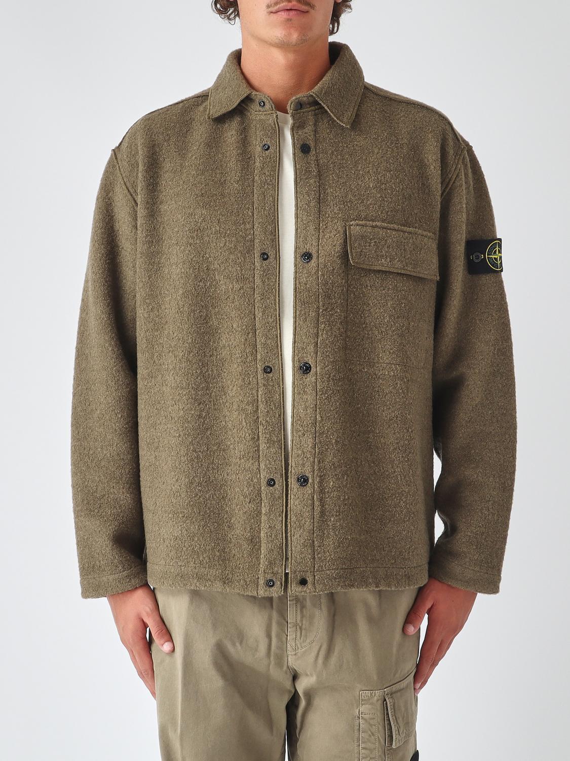 STONE ISLAND Cotton Long Sleeve Shirt Green Men