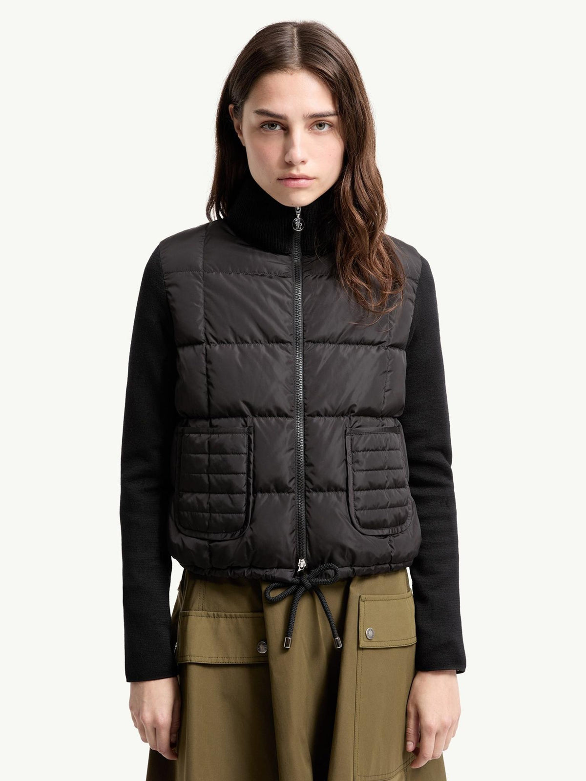 Moncler Black Nylon Bomber Down Jacket