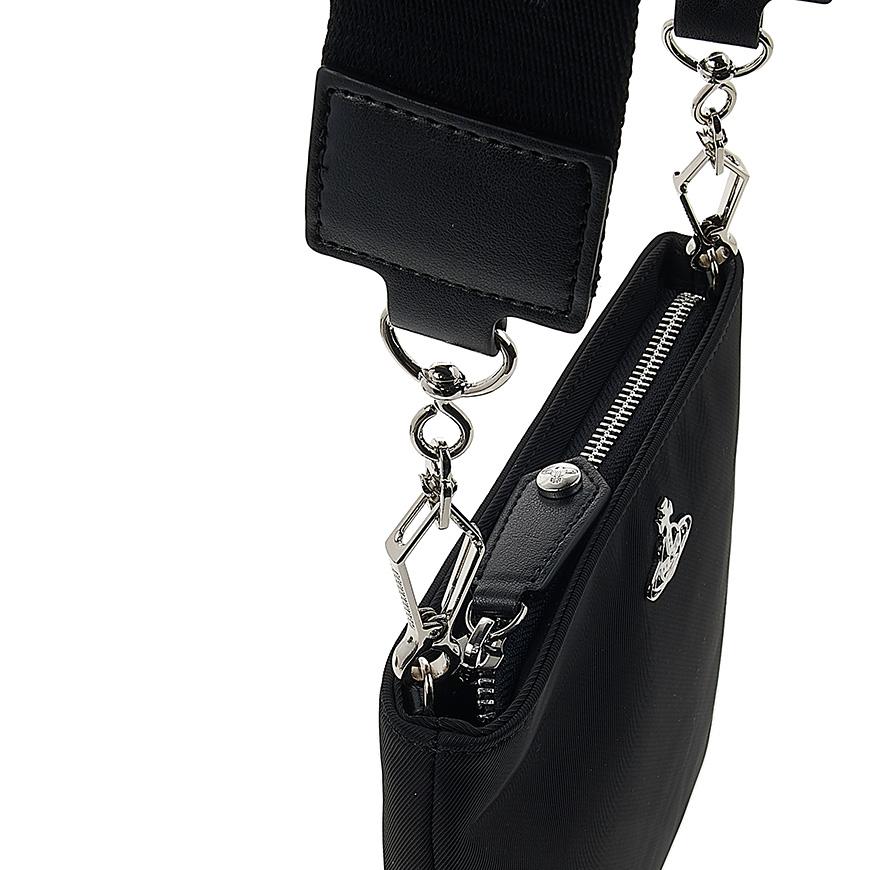 Vivienne Westwood Men’s Square Crossbody Bag Black Leather