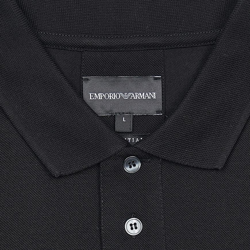 Emporio Armani Eagle Detail Polo Shirt for Men Black