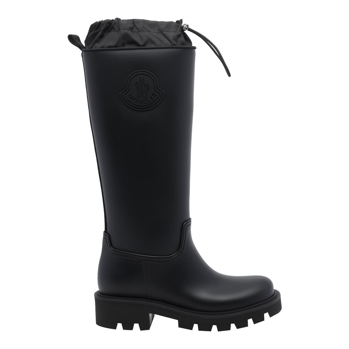 Moncler Black Leather Long Boots