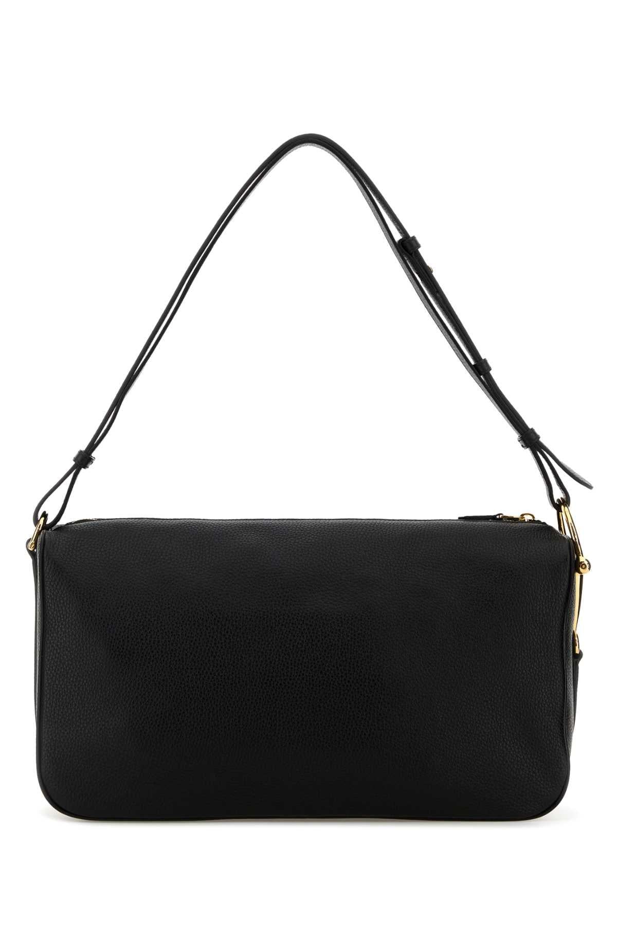 GUCCI Black Leather Shoulder Bag