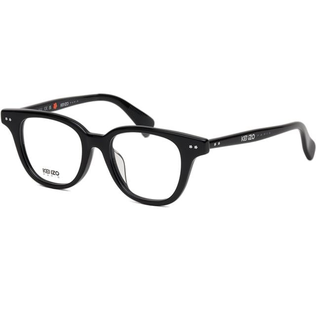 KENZO Black Square Acetate Eyeglasses Asian Fit Unisex KZ50178F001