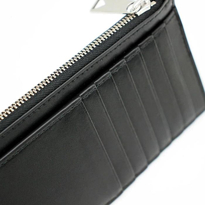 Bottega Veneta Cassette Long Zip Card Case Leather Navy
