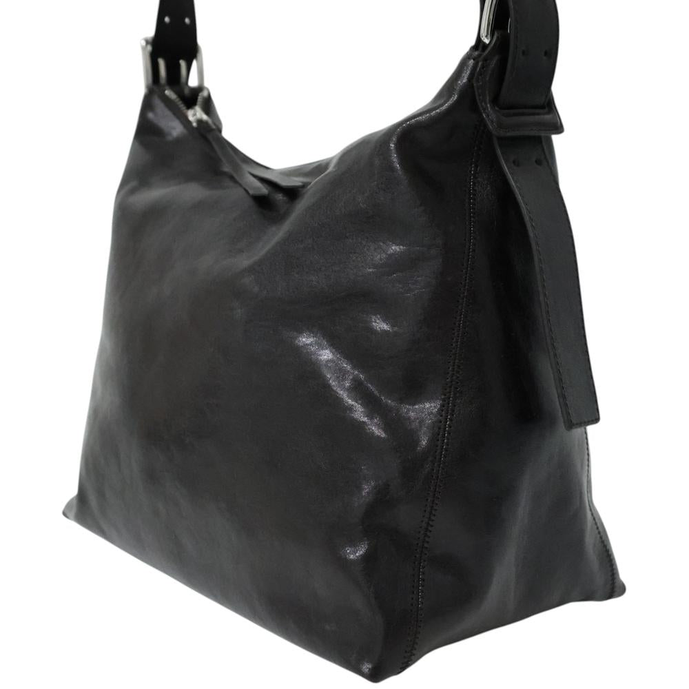 Lemaire Small Belted Hobo Bag Women’s Shoulder Bag Black Leather