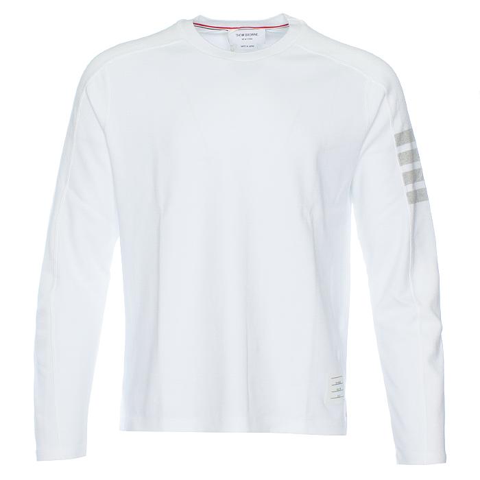THOM BROWNE Milano Cotton Diagonal Stripe Long Sleeve T-Shirt