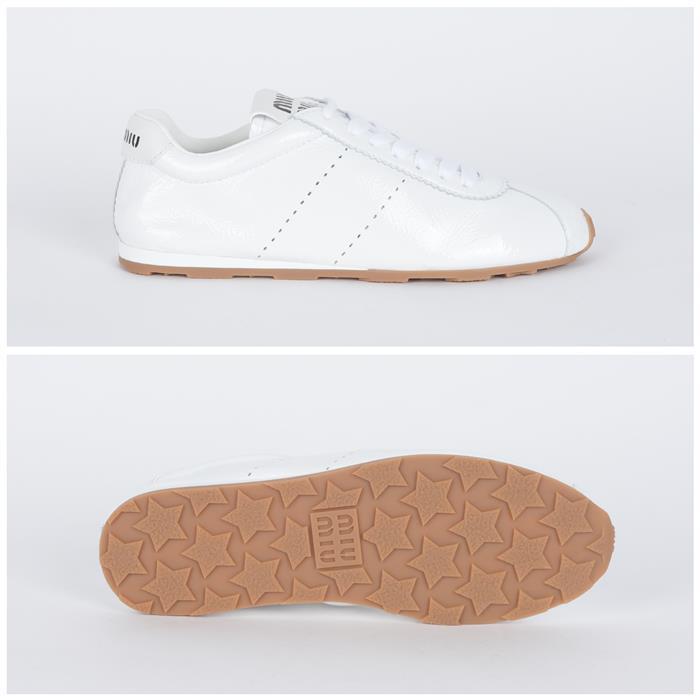 Miu Miu Plume Nappa Leather Low Top Sneakers 5E114E 6OR F0009