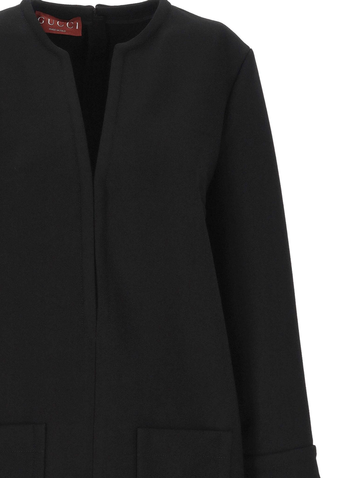 GUCCI Black Long Sleeve Wool Coat