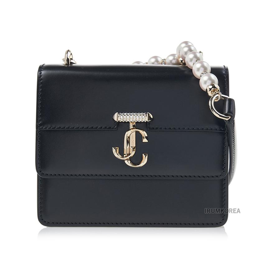 Jimmy Choo Avenue Quad XS Black Crossbody Bag Light Gold Hardware