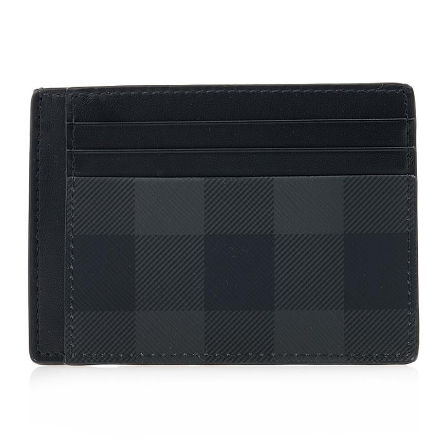 BURBERRY Men’s Check Leather Money Clip Wallet