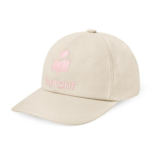 Isabel Marant Tyron Logo Embroidered Cap Ecru Pink Women