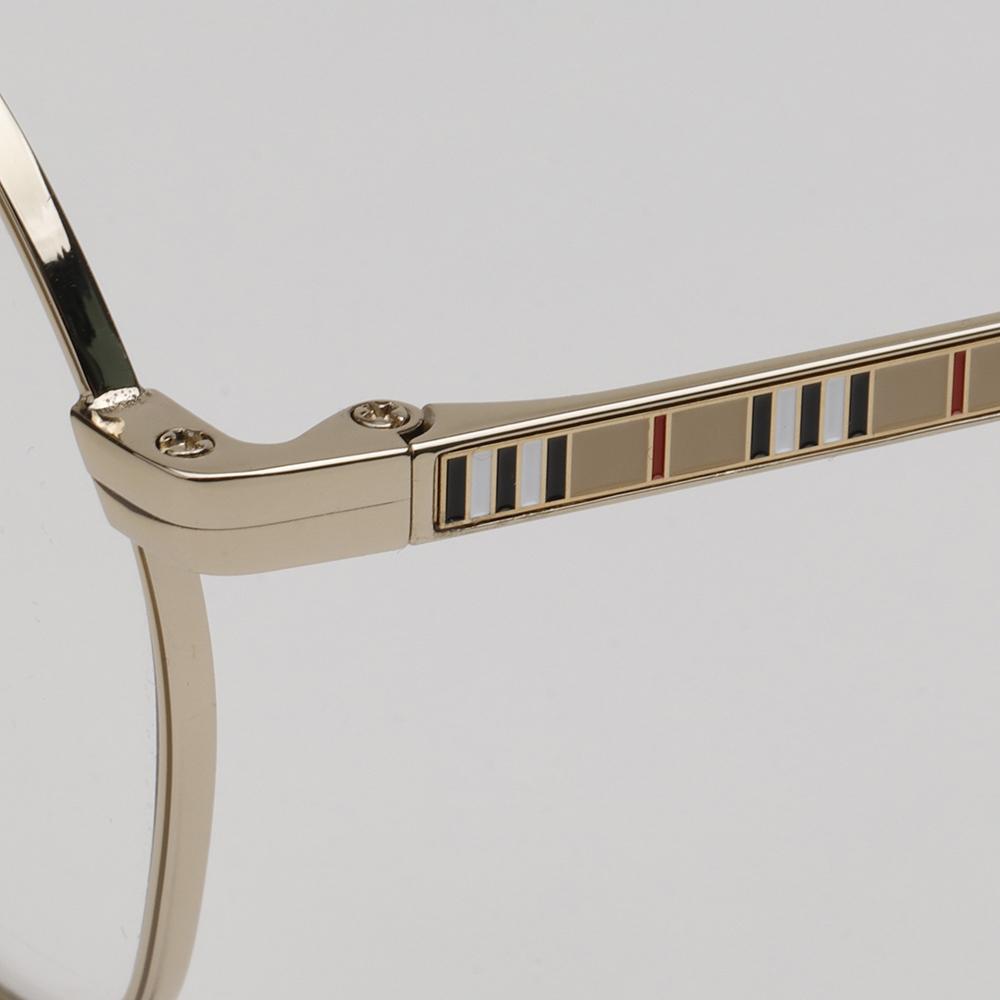 BURBERRY Gold Metal Square Eyeglass Frames ERIN BE1350 1109