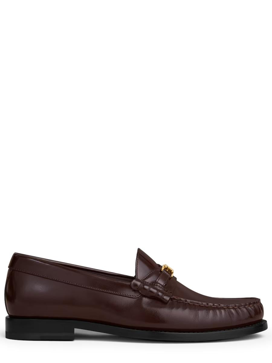 CELINE Black Leather Loafers