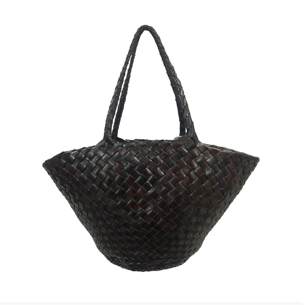 Dragon Diffusion Egola Leather Tote Bag for Women 8026 DARK BROWN