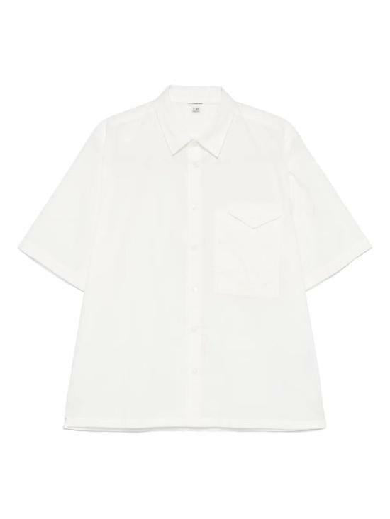 CP Company Poplin Short Sleeve Shirt White Men's Shirt