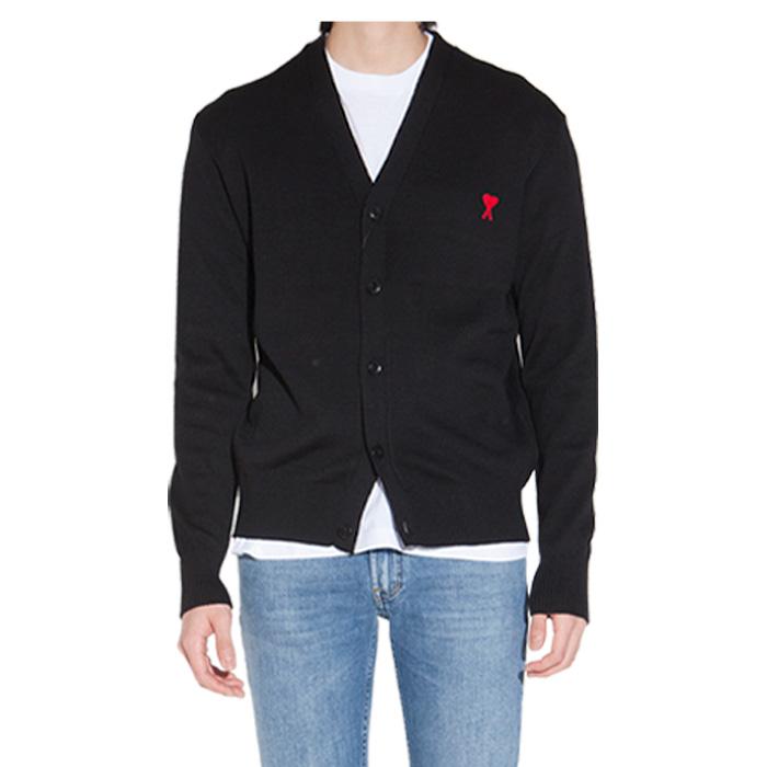 AMI Heart Logo Wool Cardigan for Men BFHKC001 001