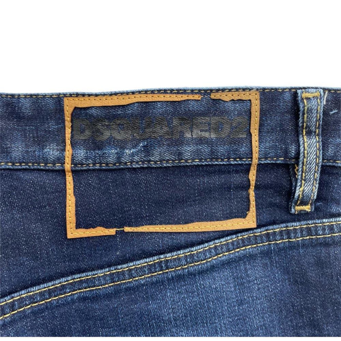 Dsquared2 Men's Blue Paint-Splatter Washed Denim Shorts S74MU0649