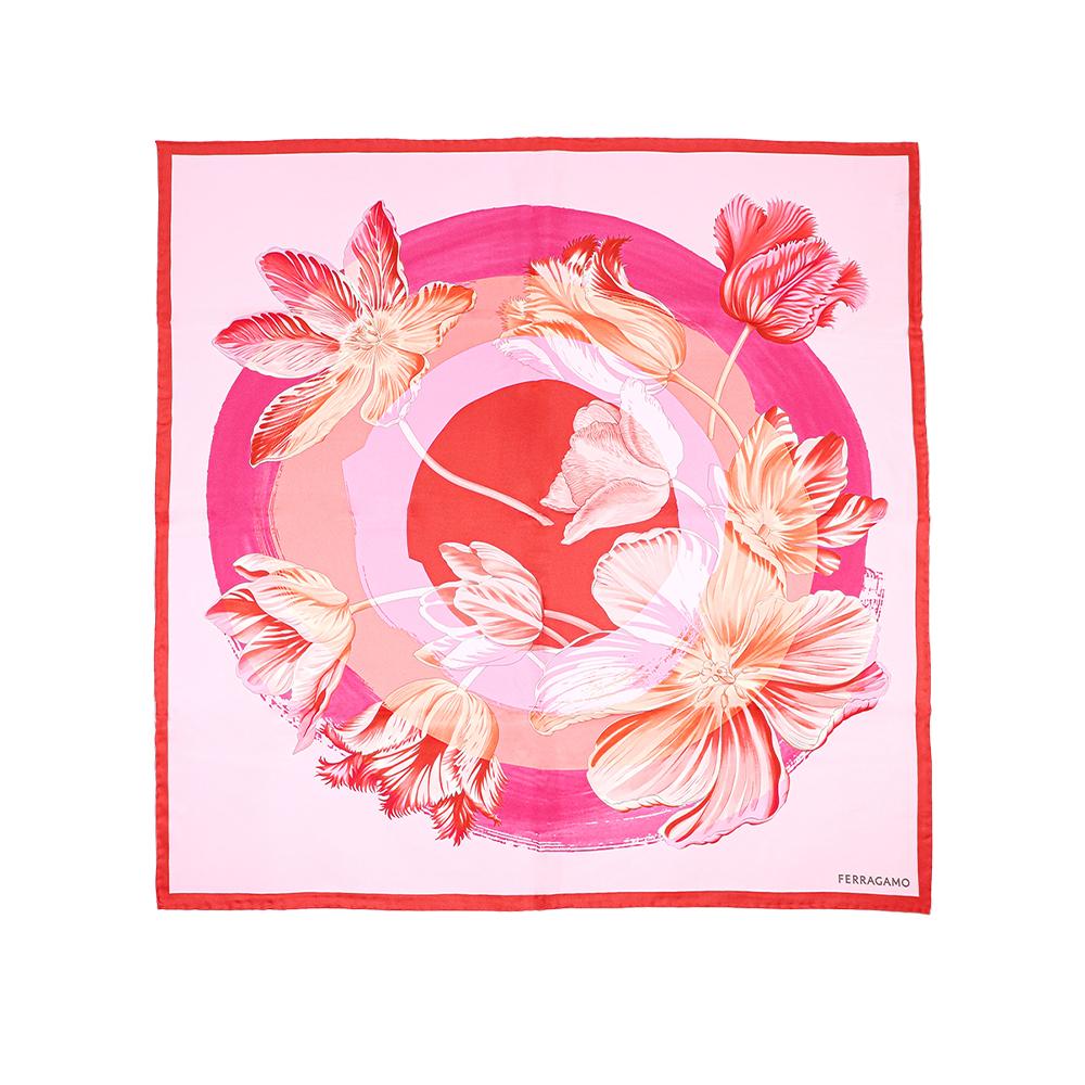 Ferragamo Floral Print Silk Scarf