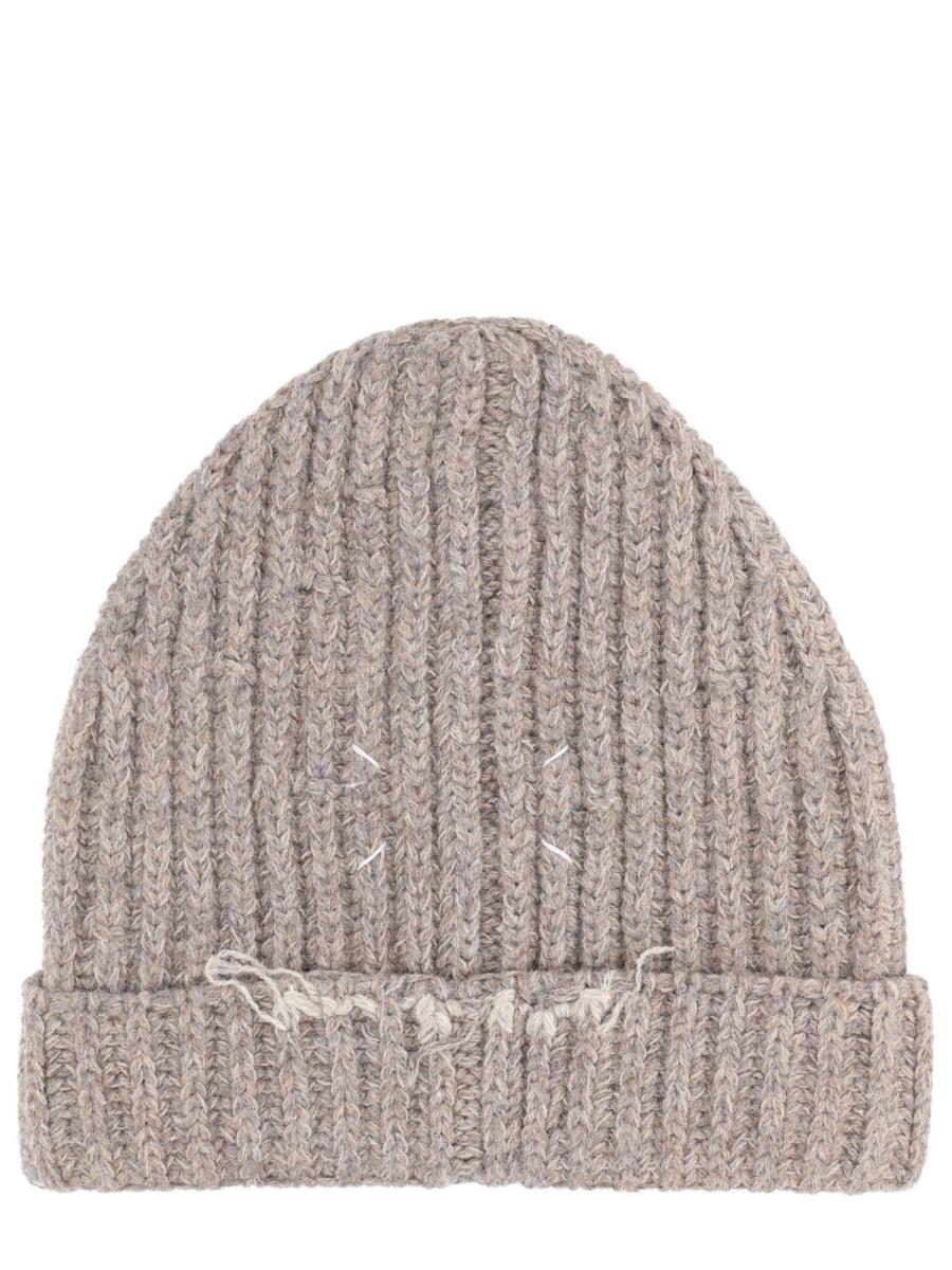 Maison Margiela Wool Rib Knit Beanie Black