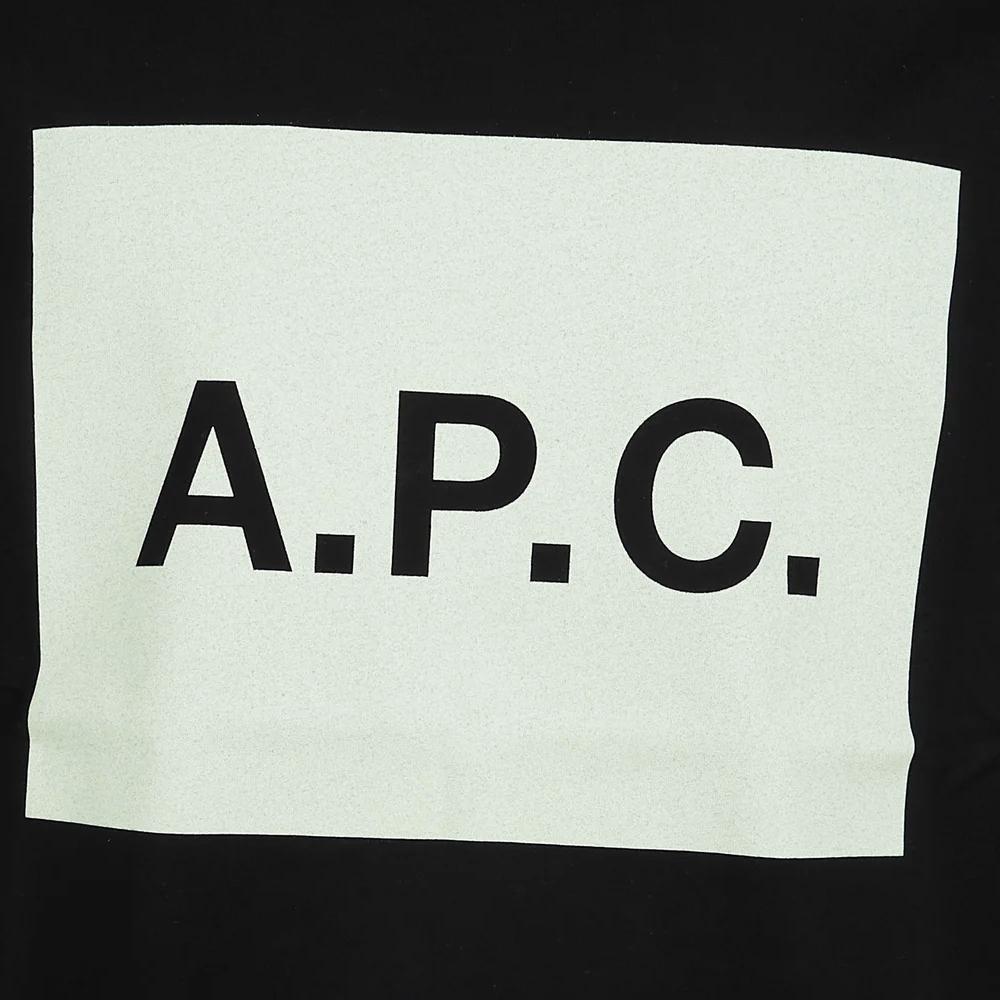 A.P.C. Black Logo Print T-Shirt for Men H26530 LZZ