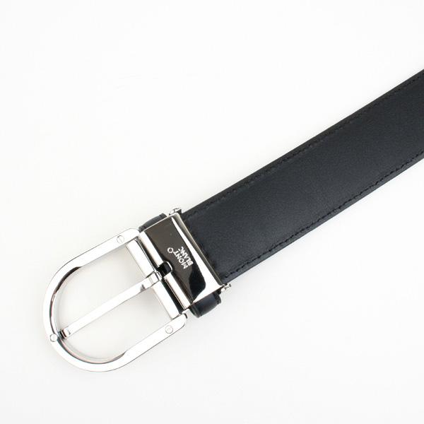 Montblanc Sfumato Patina Blue Leather Belt 35mm