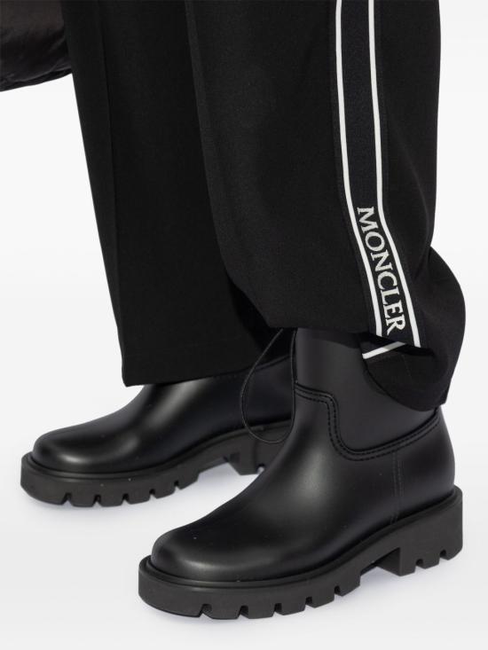 Moncler Black Leather Boots for Women 4G00020 M4522 999 BLACK DOM