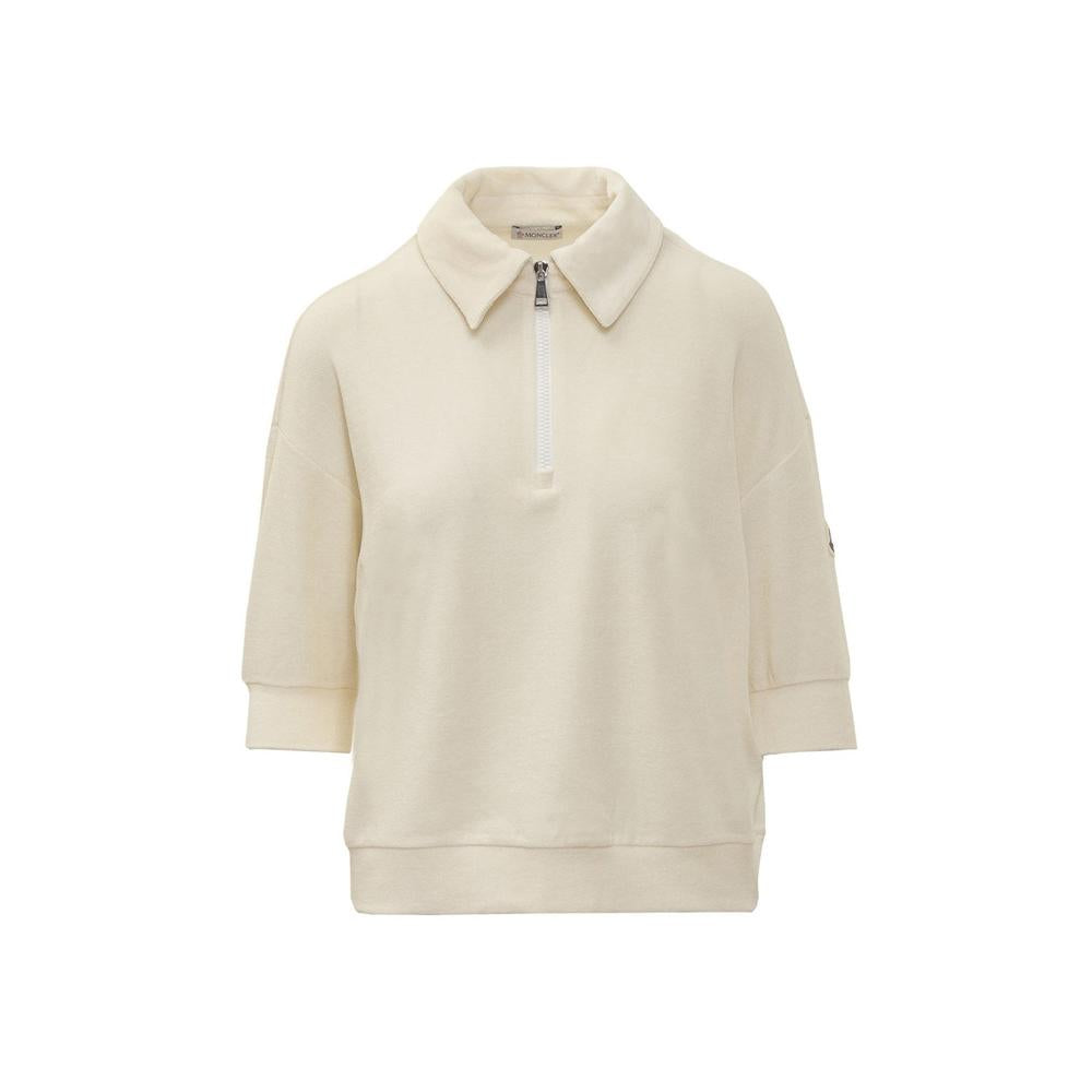 Moncler Logo Terry Polo T-Shirt Ivory Women’s