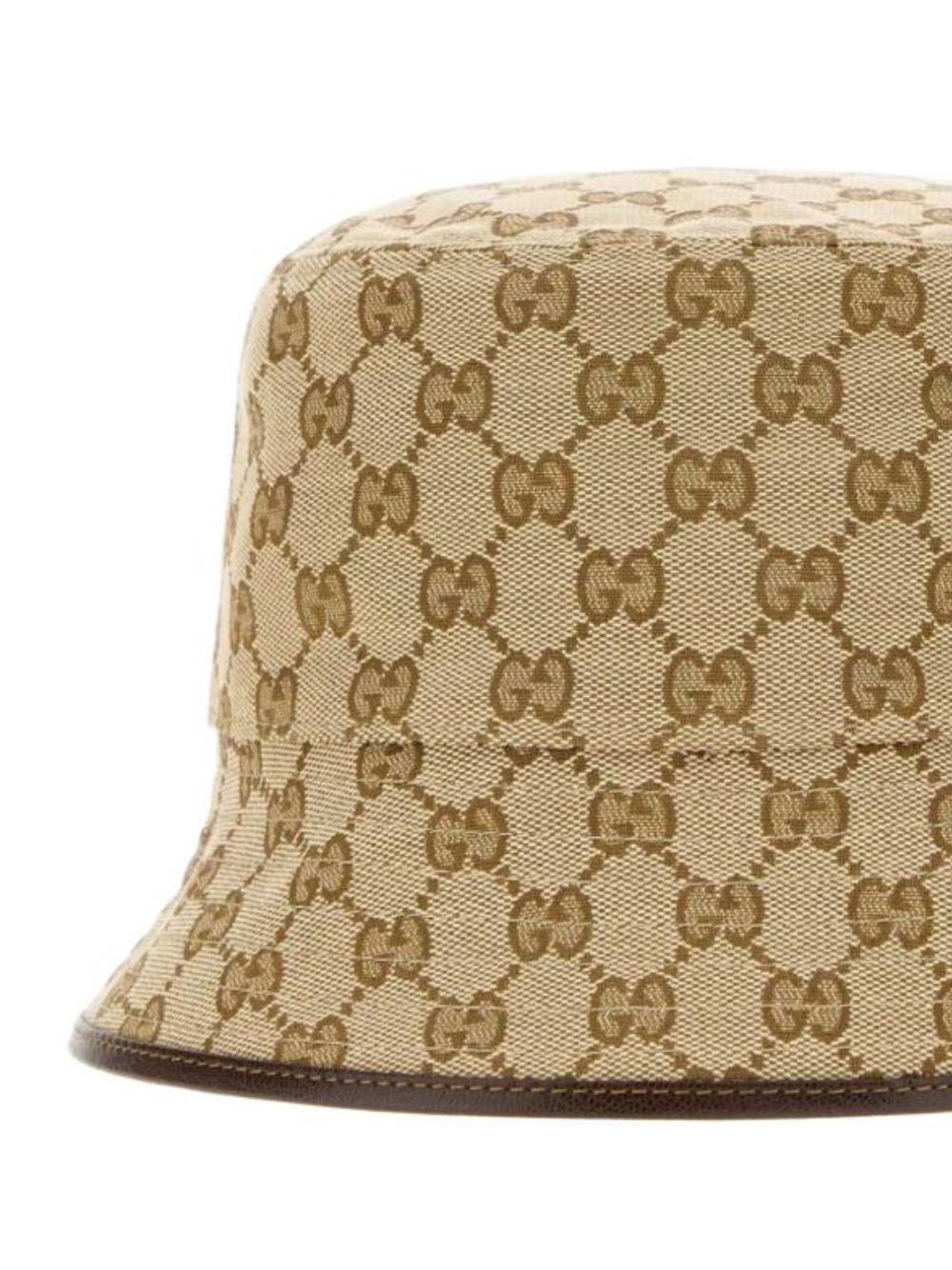 GUCCI Beige Canvas Bucket Hat