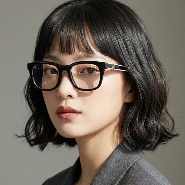 Moncler Black Rectangle Acetate Unisex Eyeglass Frames ML5182 001