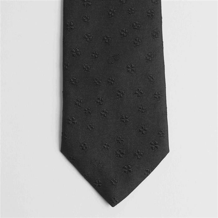 DIOR Clover Motif Silk Tie Black Men's Accessory