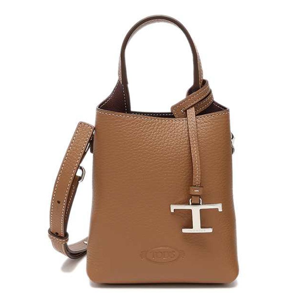 Tods Timeless Micro Leather Tote Bag Beige