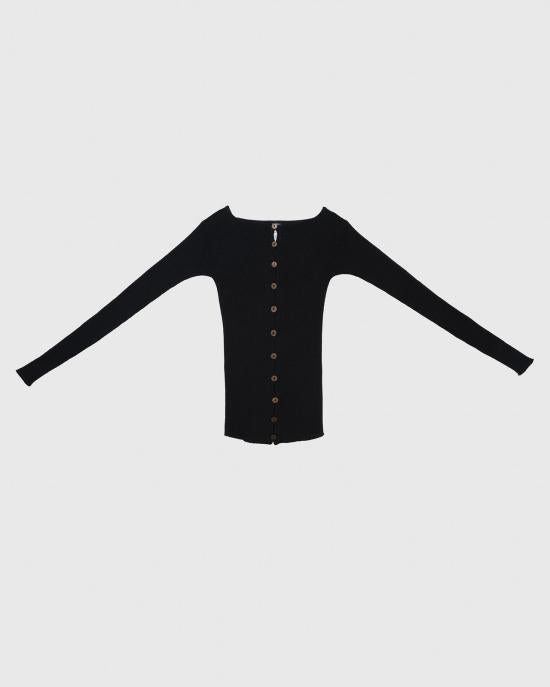 BASERANGE Long Sleeve Sweatshirt Top PUODLLISU26 BLACK DOM