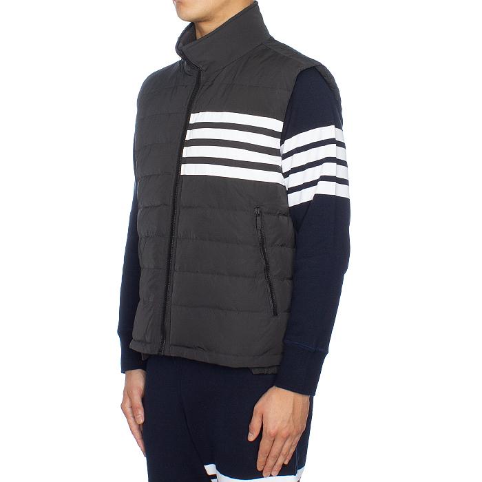 THOM BROWNE Men’s Diagonal Stripe Padded Vest Gray
