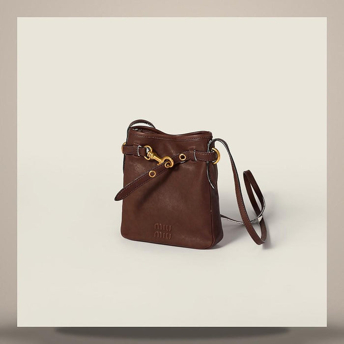 Miu Miu Nappa Leather Pouch 5NR461 AEFX F0NBL