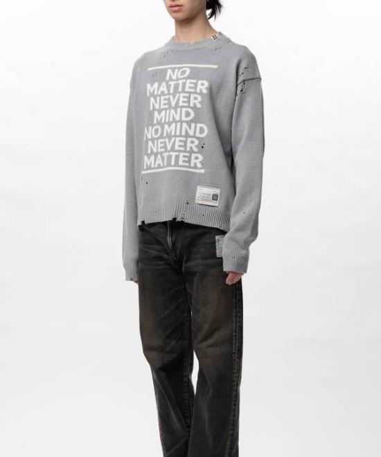 Maison Mihara Yasuhiro Gray Crewneck Knit Sweater for Men A16 SW511