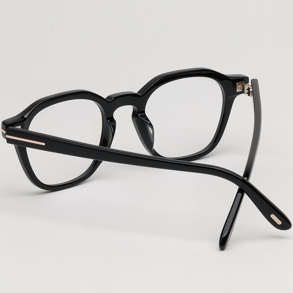 TOM FORD Blue Light Blocking Square Black Acetate Eyeglass Frames U TF6013KB 001