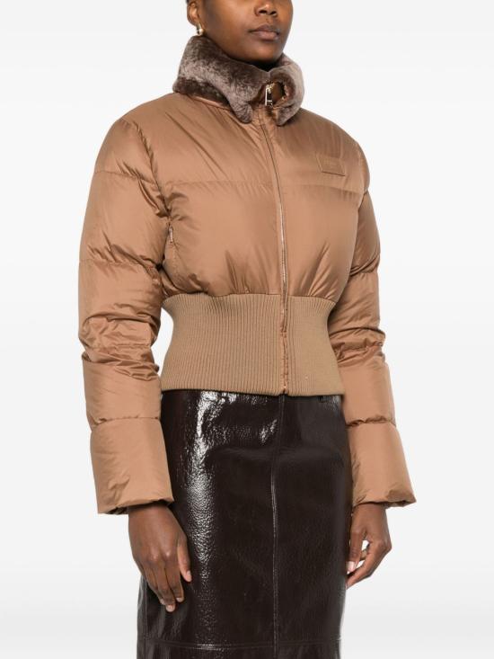 FENDI Black Short Down Puffer Jacket for Men FAN214AT8VF1T6O BROWN DOM