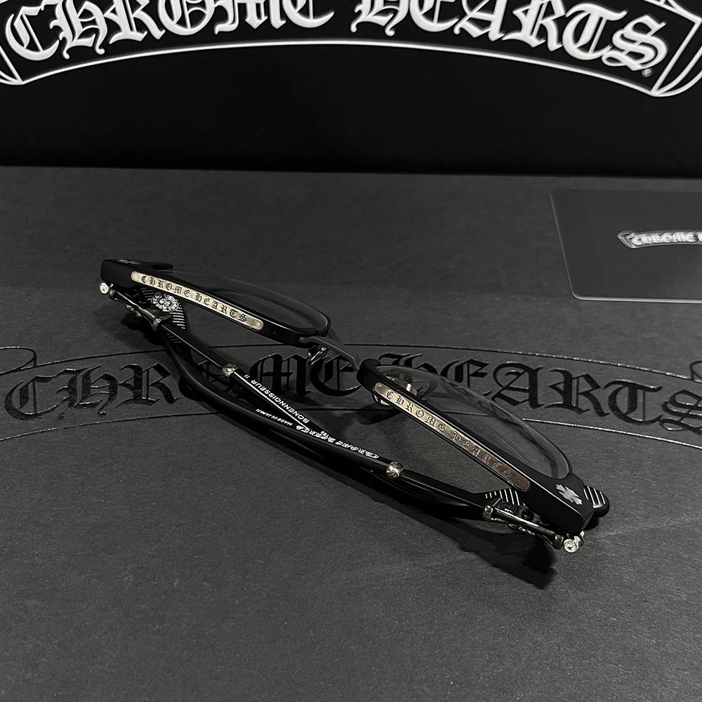 Chrome Hearts Matte Black Silver Accents Unisex Eyeglasses