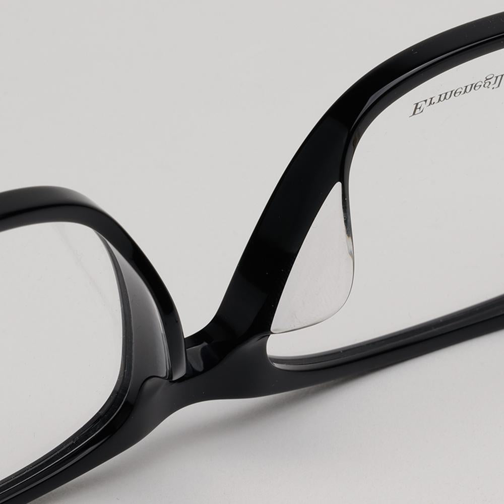 Zegna Black Square Acetate Eyeglass Frames Asian Fit Unisex EZ5233D 01A