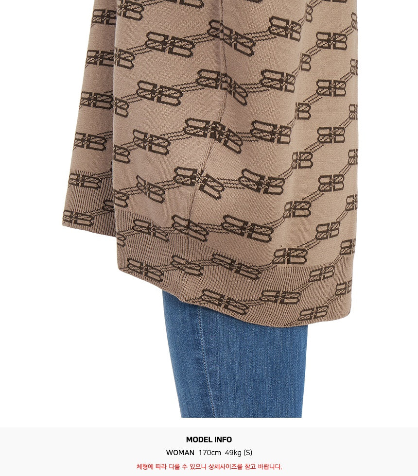 BALENCIAGA BB Monogram Crewneck Wool Sweater Large Fit Women’s