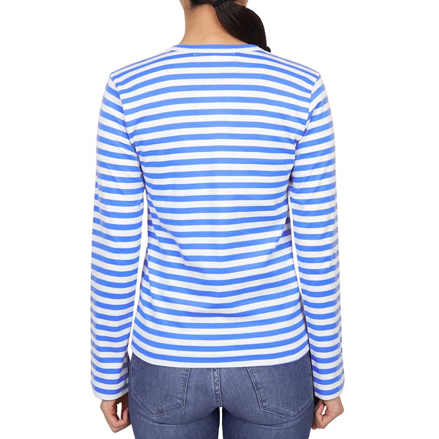 Comme des Garcons Mini Red Heart Stripe Long Sleeve T-Shirt AZ T217 051 1