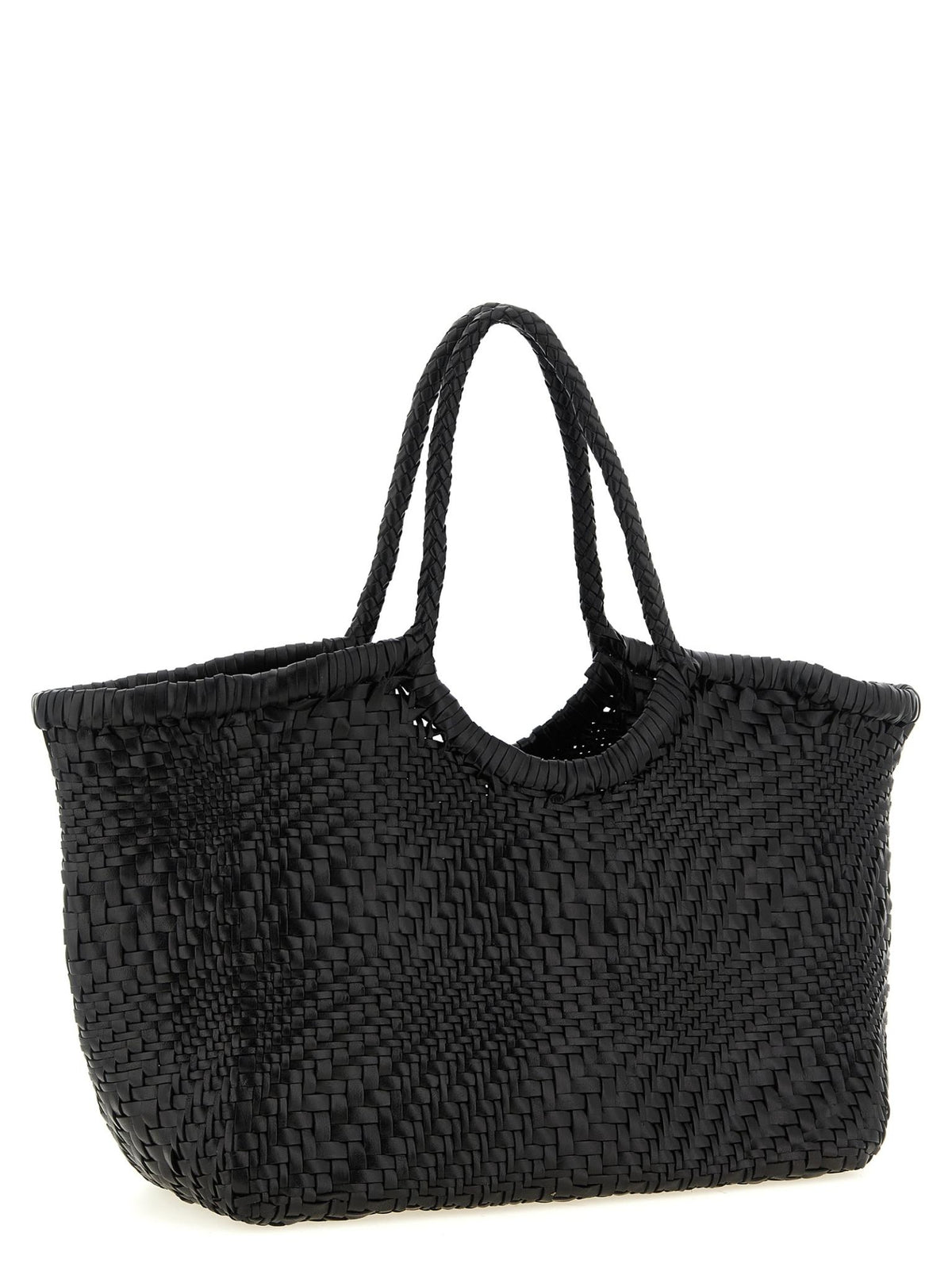 Dragon Diffusion Black Woven Leather Shoulder Bag