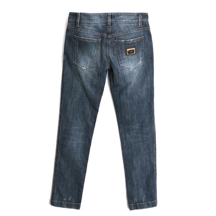 Dolce&Gabbana Washed Plate Detail Denim Jeans for Women